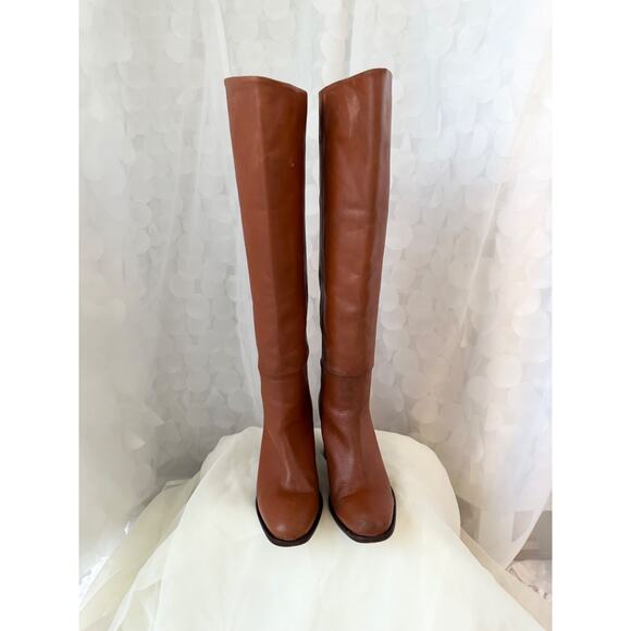 Free People TALL OTK GEORGIE Over the Knee Heeled Boots Caramel Brown 39 US 8 - Picture 2 of 11